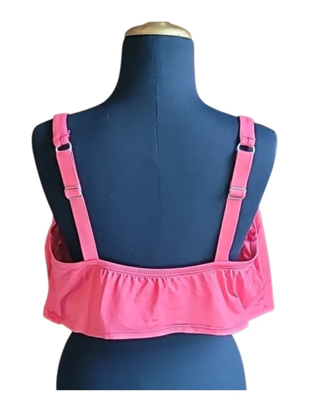 Time & Tru 2X swim top w lightly padded built-in bra dark salmon color summer